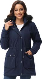Royal Matrix Womens Parka Coat Winter Warm Jacket Fleece Lined Long with Hood