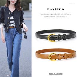 Belts 2024 Belt High Quality Ladies Genuine Leather Simple Versatile Ins Style Jeans Dress Decorative