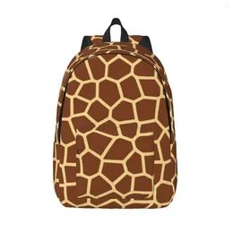 Backpack Giraffe Skin Brown Male School Student Female Large Capacity Laptop