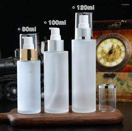 Storage Bottles 80ML100ml120ml Glass Bottle Silver Gold Pump Lotion/emulsion/foundation/gel/essence Toner Toilet Skin Care Cosmetic Packing