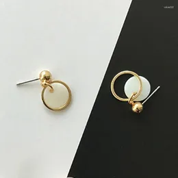 Stud Earrings Simple European Fashion Geometric Earring Circular Shells Golden Circle Combination Woman Jewellery Accessories