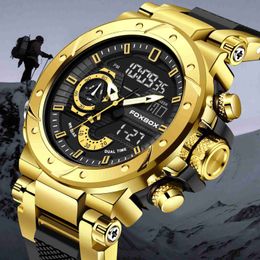 Wristwatches LIGE military men sports watch military fashionable large dial anavy digital quartz waterproof mens hand watch for man Montre Homme 240319