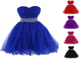 2022 Sexy Princess Sweetheart Crystal Ball Gown Mini Prom Dresses With Tulle LaceUp Plus Size Homecoming Cocktail Party Special O6313158