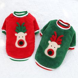 Dog Apparel Warmer Clothes Christmas Deer Pet Coat Winter Outfits Puppy Xmas Decoration