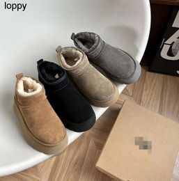 New Women Winter Ultra Mini Boot Designer Australian Platform Boots for Men Real Leather Warm Ankle Fur Booties Luxurious Shoe boots