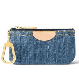 Designer-Geldbörse, Denim-Schlüssel-Geldbörse, Reißverschluss, lange kurze Geldbörsen, Handtasche, blaue klassische Blume, Luxus-Designer-Tasche, Damen-Reise-Geldbörse, Clutch-Geldbörse mit Originalverpackung