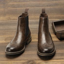 Boots Comfortable Fashion Leather Boots #al661 Size 39~48 Chelsea Men Boots 2024 American Style