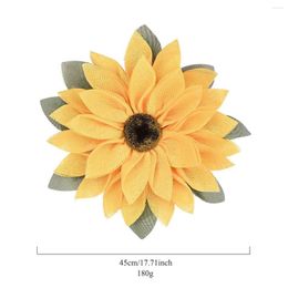 Decorative Flowers Artificial Sunflower Wreath Front Door Yellow Candle Rings Christmas Balsam Fresh Live Flower Basket