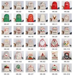 Large Canvas Christmas Gift Bag Kids Xmas Red Present Bag Home Decoration Reindeer Santa Sack For New Year Party ZZ