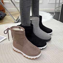 HBP Non-Brand Classical High Quality Large Womens Shoes Fashion New Womens Winter Warm Shoes Mid Tube Boots Trendy Women Chunky Boots