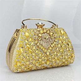 Chic Shoulder Bags Designer Handbags Dinner Bag With Diamond Inlaid Banquet Tote Bag Womens Dress Rhinestone Chain 240311