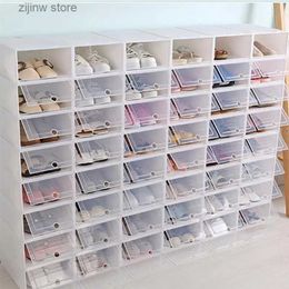 Storage Holders Racks 2/6/12 pieces thick shoe box transparent stackable shoe storage box shoe container shoe storage art Organiser rack Y240319