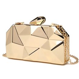 Gold Acrylic Box Geometric Evening Bag Clutch bags Elegent Chain Women Handbag For Party Shoulder Bag For Wedding/Dating/Party 240402