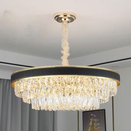 Chandeliers Led Post Modern Crystal Luxury Golden Chandelier Indoor Home Lampen For Living Room Dinning Model Lustre Hanging Light