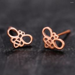 Stud Earrings CAOSHI Stylish Chic Bee For Women Metal Rose Gold Color/Silver Colour Jewellery Daily Wear Fancy Accessories Gift