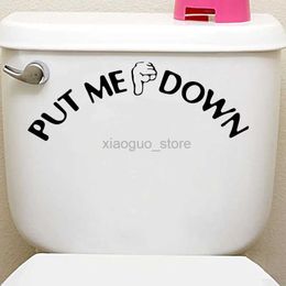 Toilet Stickers Gesture Hand Decal Funny sedes For Bathroom Wall Sticker Sign For Put Me Down Home Art Fridge Sticker 240319