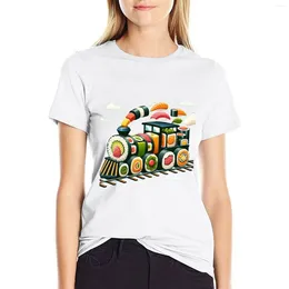 Women's Polos Sushi Train T-shirt Cute Tops Summer Top Anime Clothes Workout Shirts For Women