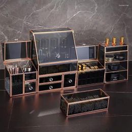 Storage Boxes Cosmetic Luxury Large Makeup Box Organiser Earring Glass Lipstick Capacity Holder Brush Skincare Watch Jewellery