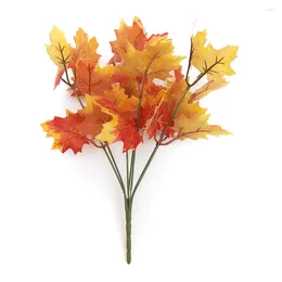 Decorative Flowers Simulation Maples Leaves Branches 7 Autumn Fall Leaf Stem Shrubs Beautiful 1/4pcs 7-Branches Leave Shape