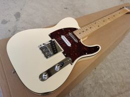 Guitar Factory custom 6string cream white electric guitar, red turtle shell pickguard, in stock, fast delivery