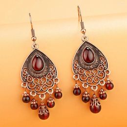 Stud Earrings Women Earringsantique Boho Dangle For Red Hollow Fashion Birthday Tassel