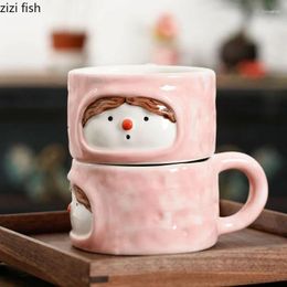 Mugs Handmade Painted Girl Ceramic Mug Water Cup Coffee Cups Milk Breakfast Afternoon Tea Drinkware