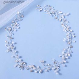 Tiaras Bride Rhinestone Headbands Wedding Accessories Crystal Hair Vine Hair Ornaments Bridal Bridesmaid Headdress Hairband Jewelry Y240319