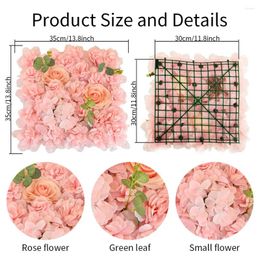 Decorative Flowers 1pc Artificial Wall Panel Hydrangea Peony Flower Backdrop Faux Roses For Party Wedding Bridal Shower Background Decor