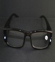 New Fun LED Light Up Frame Reading Glasses Black Hinged Reader Eyeglasses 20pcslot 2364866