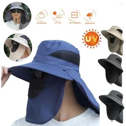 Wide Brim Hats Summer Sun UV Protection Outdoor Hunting Fishing Cap For Men Women Hiking Camping Visor Bucket Hat Removable