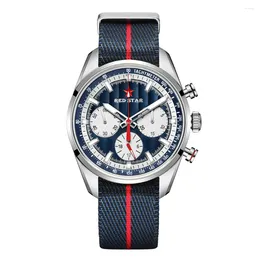 Orologi da polso Red Star Three Eyes1963 Cronografo da uomo ST1901 Movimento a carica manuale Orologio da polso meccanico impermeabile con zaffiro luminoso