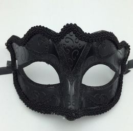 Black Venice Masks Masquerade Party Mask Christmas Gift Mardi Gras Man Costume Sexy lace Fringed Gilter Woman Dance Mask G5632964258