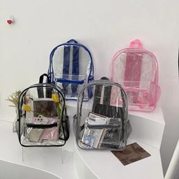 Backpack Waterproof Transparent School Bag Girl Large Capacity Solid Clear Men Fashion Plastic