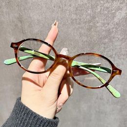 Sunglasses Y2k Oval Frame Glasses For Women Retro Small Ins Sweet Cool Eyewear Fashion Anti Blue Light Decorative