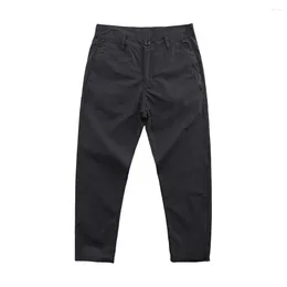 Men's Pants Versatile Trousers Soft Breathable Casual Ninth With Button Zipper Closure Sweat Absorption Pockets For Everyday