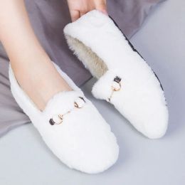 Boots Winter Women Flats Comfort Women's Plush Fur Loafers Fashion Korean Cute Shoes Ballerina Female Platform Moccasin Cotton Shoes