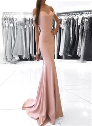 2021 Cheap Dusty Pink Off Shoulder Mermaid Prom Dresses Eleagnt Sheath Evening Gown Long Formal Party Pageant Bridesmaid Dresses B7697992