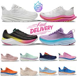 Fast delivery clifton 9 bondi 8 kawana designer shoes for men women designer sneakers pink triple black white mens womens outdoor sports trainers