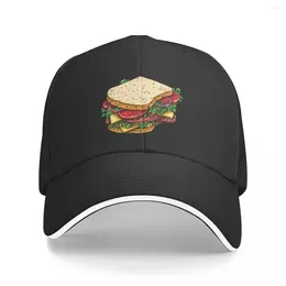 Ball Caps Ham And Cheese Sandwich Baseball Cap Sunhat Sun Cosplay Hat For Children Woman Men's