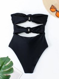 Kadın Mayo Kadınlar 3d Çiçek Bandeau Mayo Yaz Straplez Rozet Kesim Mayo Kıyafet Bikini Sulma