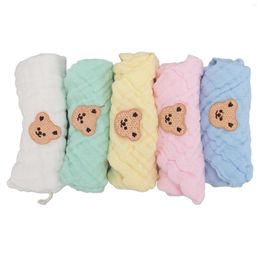 Towel 5Pcs Animal Pattern Cotton Kids Face Towels Good Absorbent Skin Friendly Reusable Soft Hand Drool