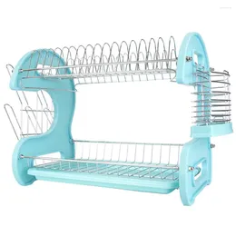 Kitchen Storage Plastic Dish Drainer Turquoise