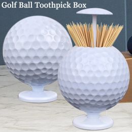 Aids Golf ball toothpick box white Golf Ball Automatic Toothpick Holder Box Bucket Popup Novelty Gift Indoor & Cars Golf Decoration