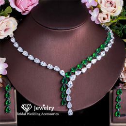 Necklace Earrings Set Jewellery For Wedding Women Accessories Bridal Dress Engagement Sets Simple Design Jewellery Party T0240