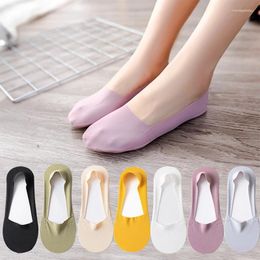 Women Socks 5 Pairs High Quality Matching Casual Summer Thin Cotton Silk Bottom Non-slip Invisible Low Short Ankle