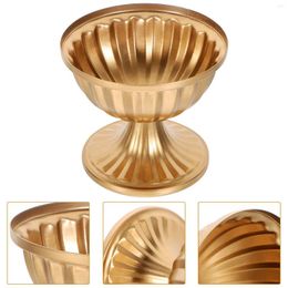 Vases Trumpet Urn European Style Metal Small Flowerpot Wedding Holiday Party Home Decoration Arrangement ( Gold Large)