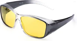 Sunglasses LVIOE Wrap Around Night-Driving Glasses With Polarised Yellow Lens Lightweight Frame For Night-Vision Eyewear