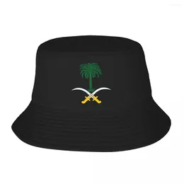 Berets Style Emblem Of Saudi Arabia Bucket Hats Women Men Packable Outdoor Fishing Caps Beach Hatwear Bob Hat