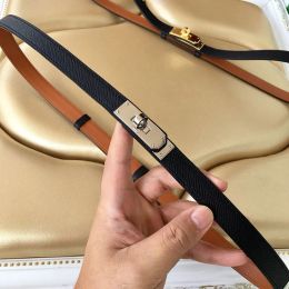 Designer leather Belt Women Belt Adjustable buckle thin belt 1.8cm with suit jacket skirt dress shirt Fashion trend cowhide belt career related function with box