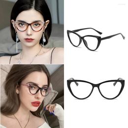 Sunglasses Retro Cat Eye Anti Blue Light Glasses 2024 Fashion Transparent Frame Computer Eyewear For Women Girls